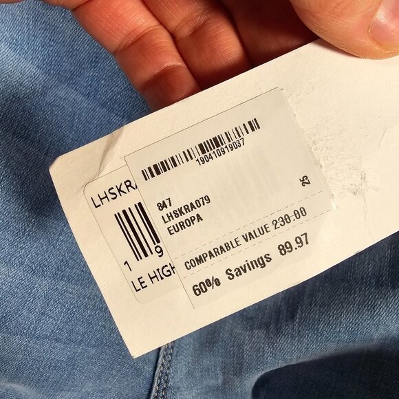 Frame Jeans Womens 25  Blue Le High Skinny Raw Hem Stretch Denim New - Picture 5 of 15